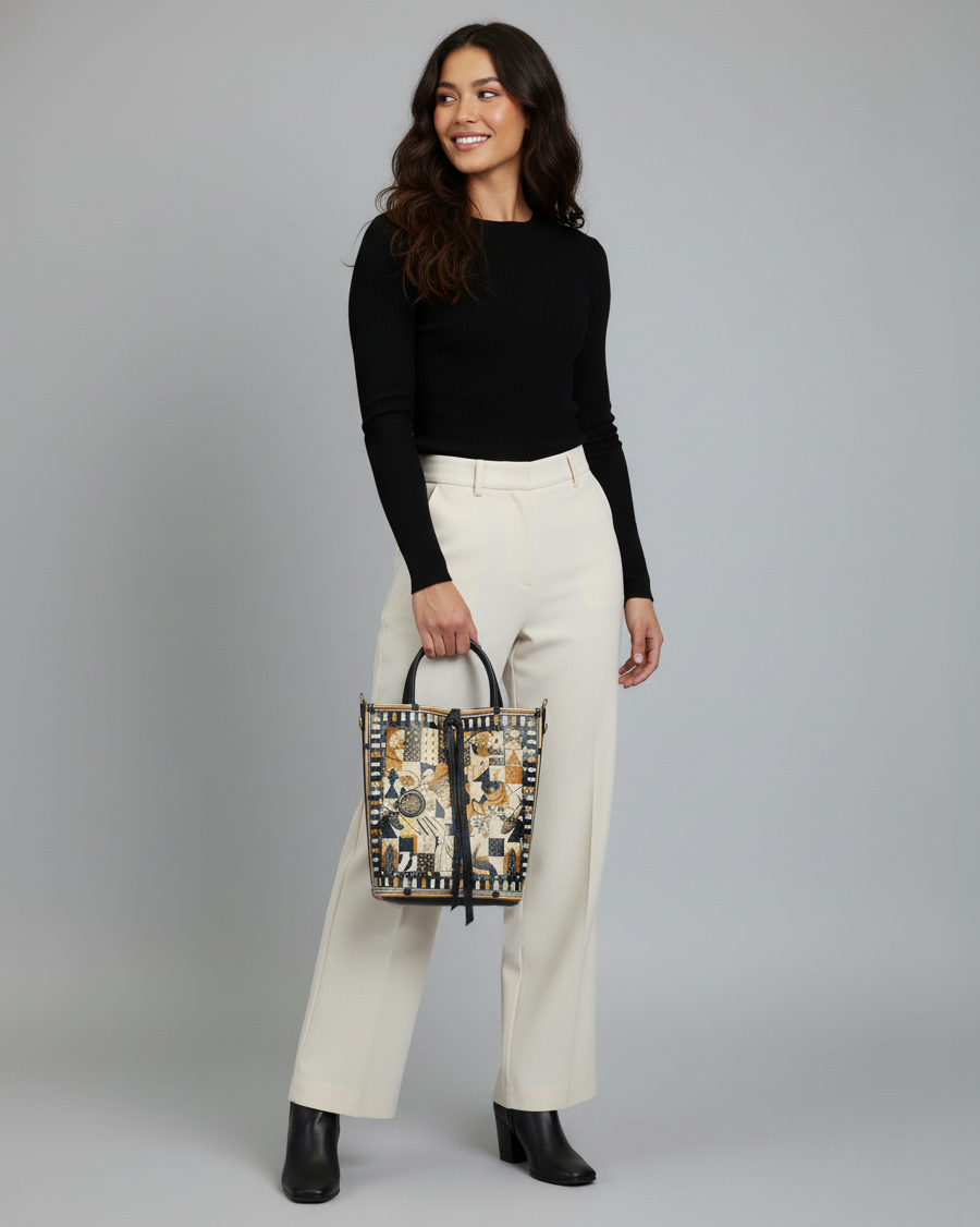 Piccola borsa tote "Scacchi"