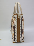 Petit sac fourre-tout « Fleurs marron »