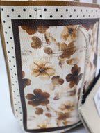 Petit sac fourre-tout « Fleurs marron »