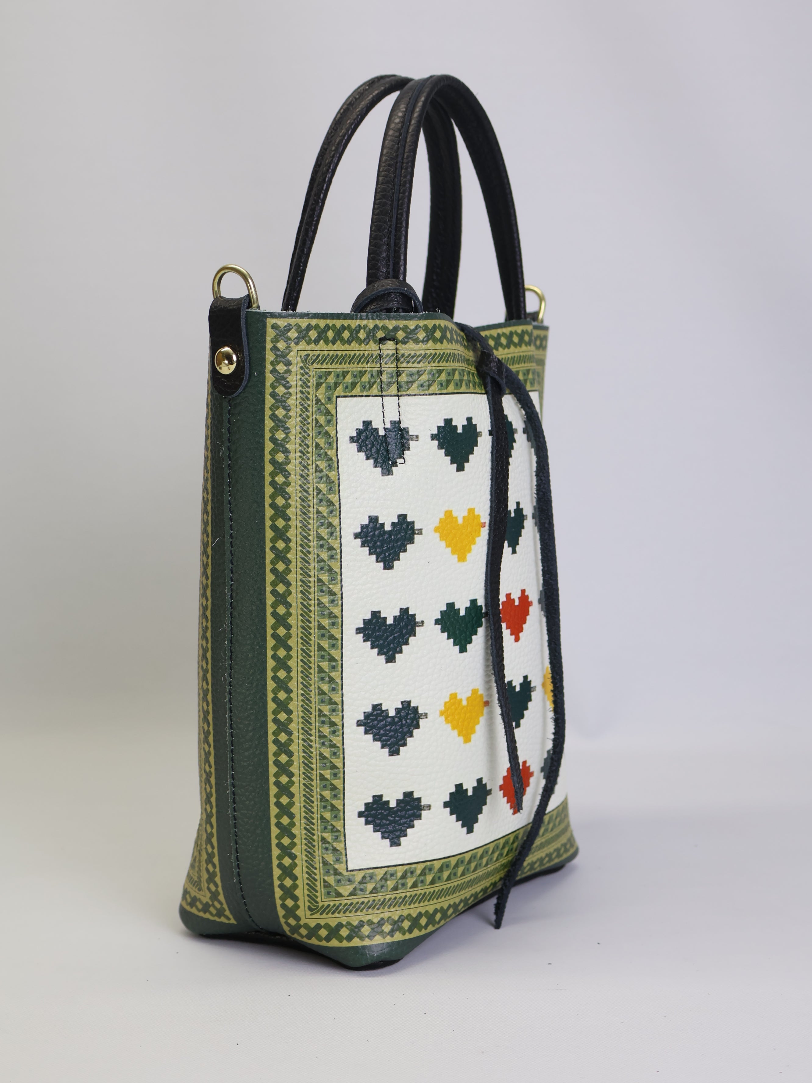 Piccola borsa tote "Pixel Hearts"
