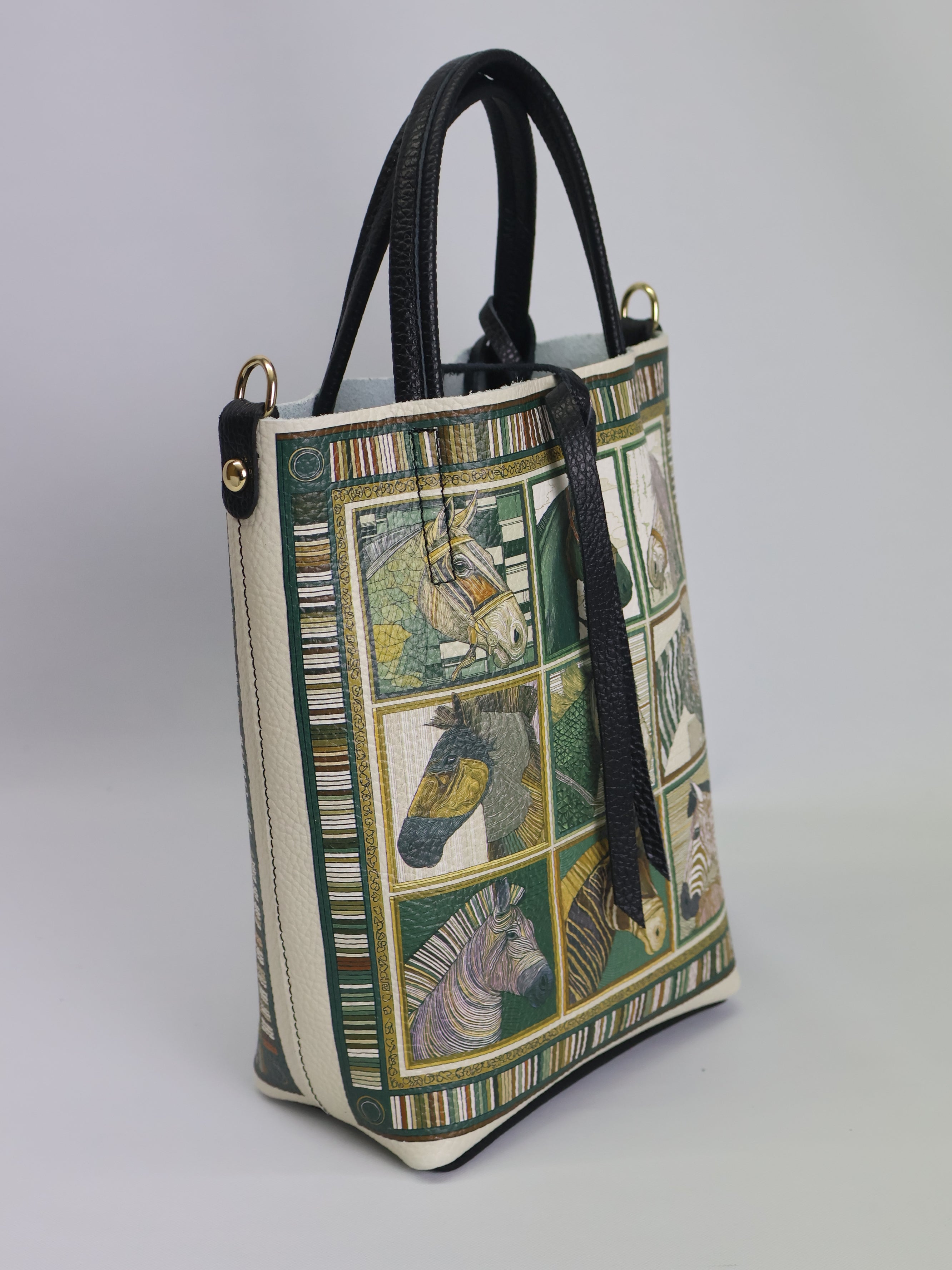 Piccola borsa tote "Cavalli Squares"