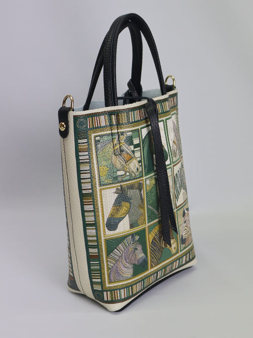 Piccola borsa tote "Cavalli Squares"