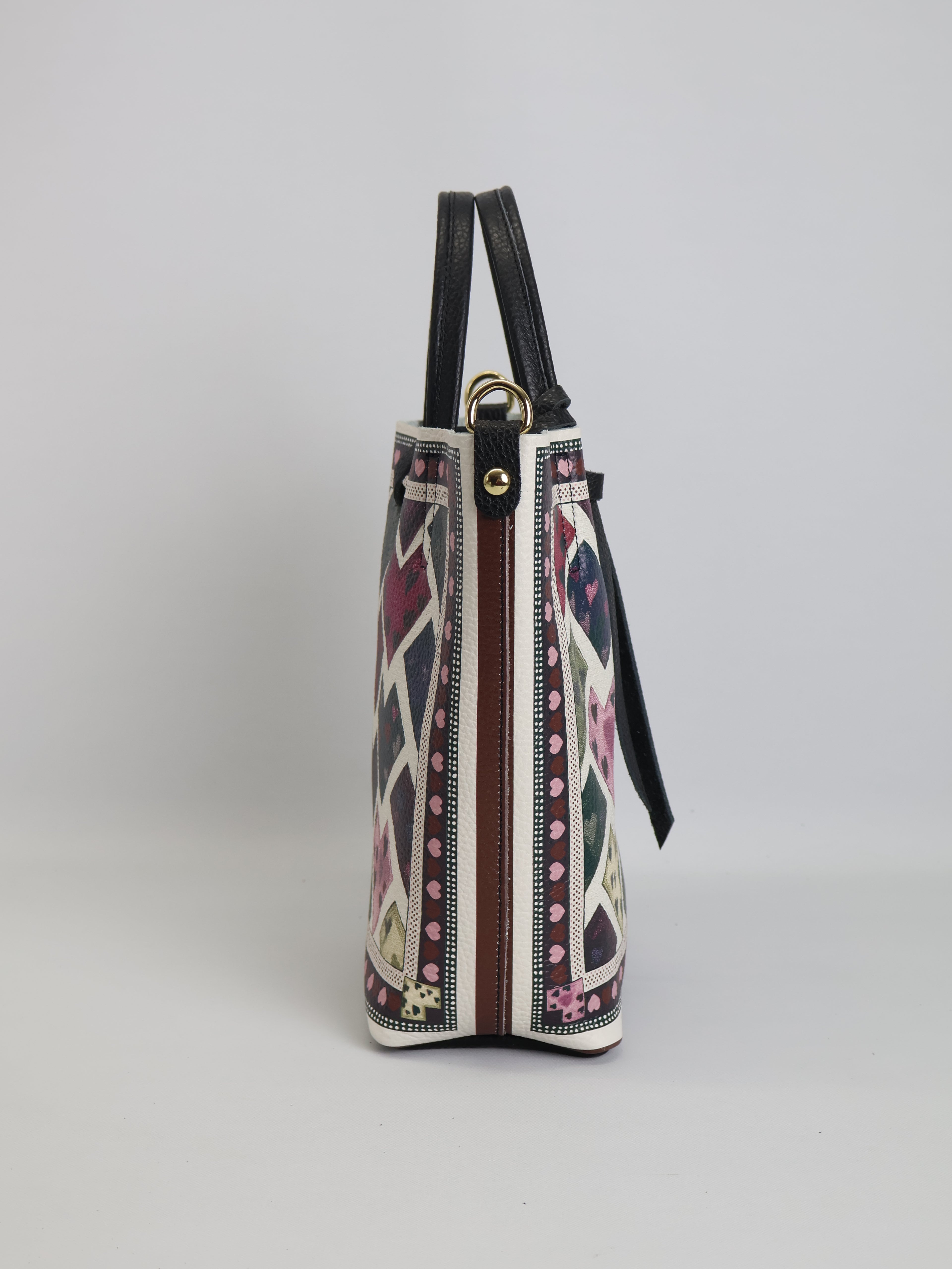 Piccola borsa tote "CUORI"