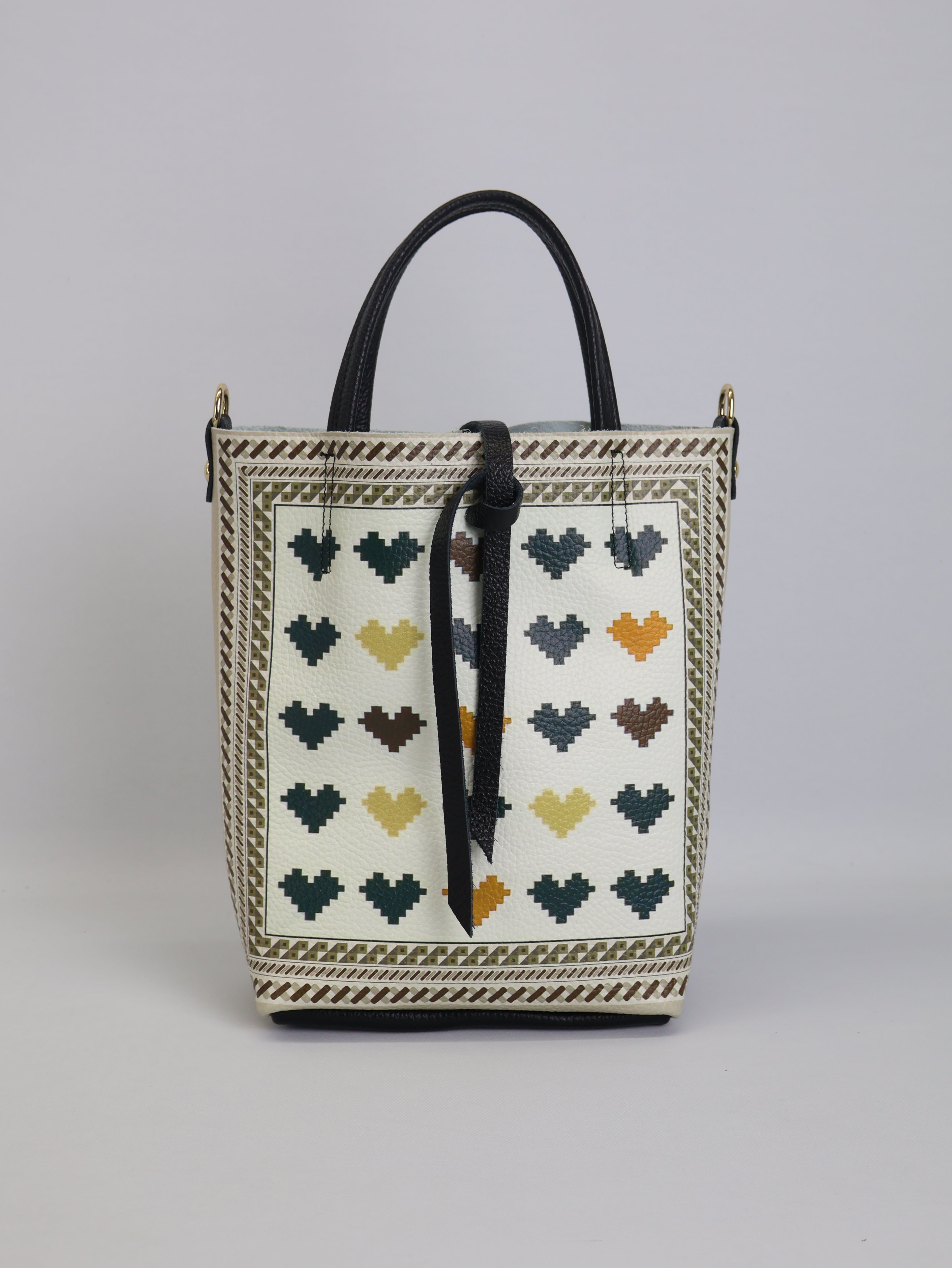 Piccola borsa tote "Pixel Hearts"