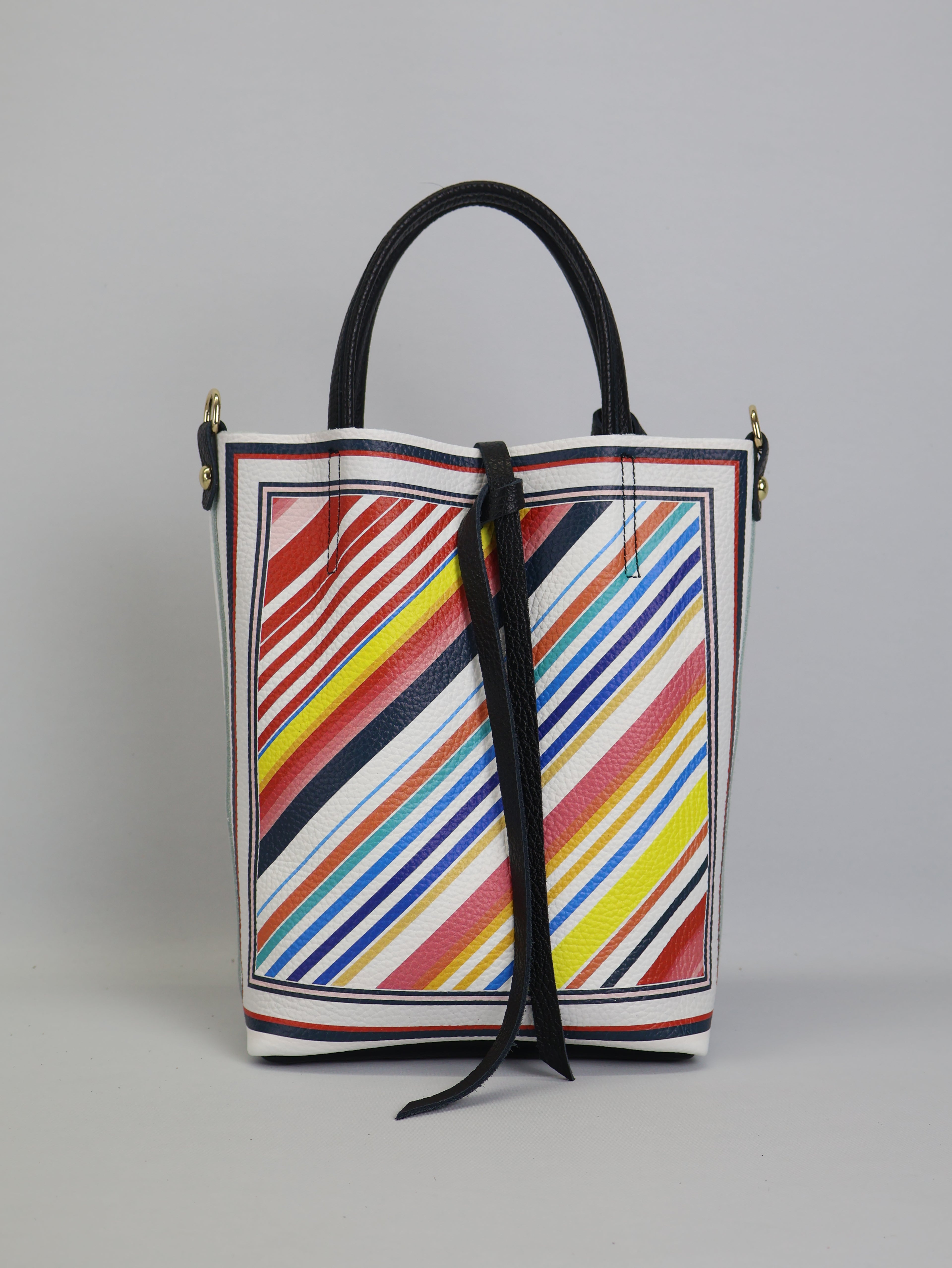 Piccola borsa tote "RainbowLines"