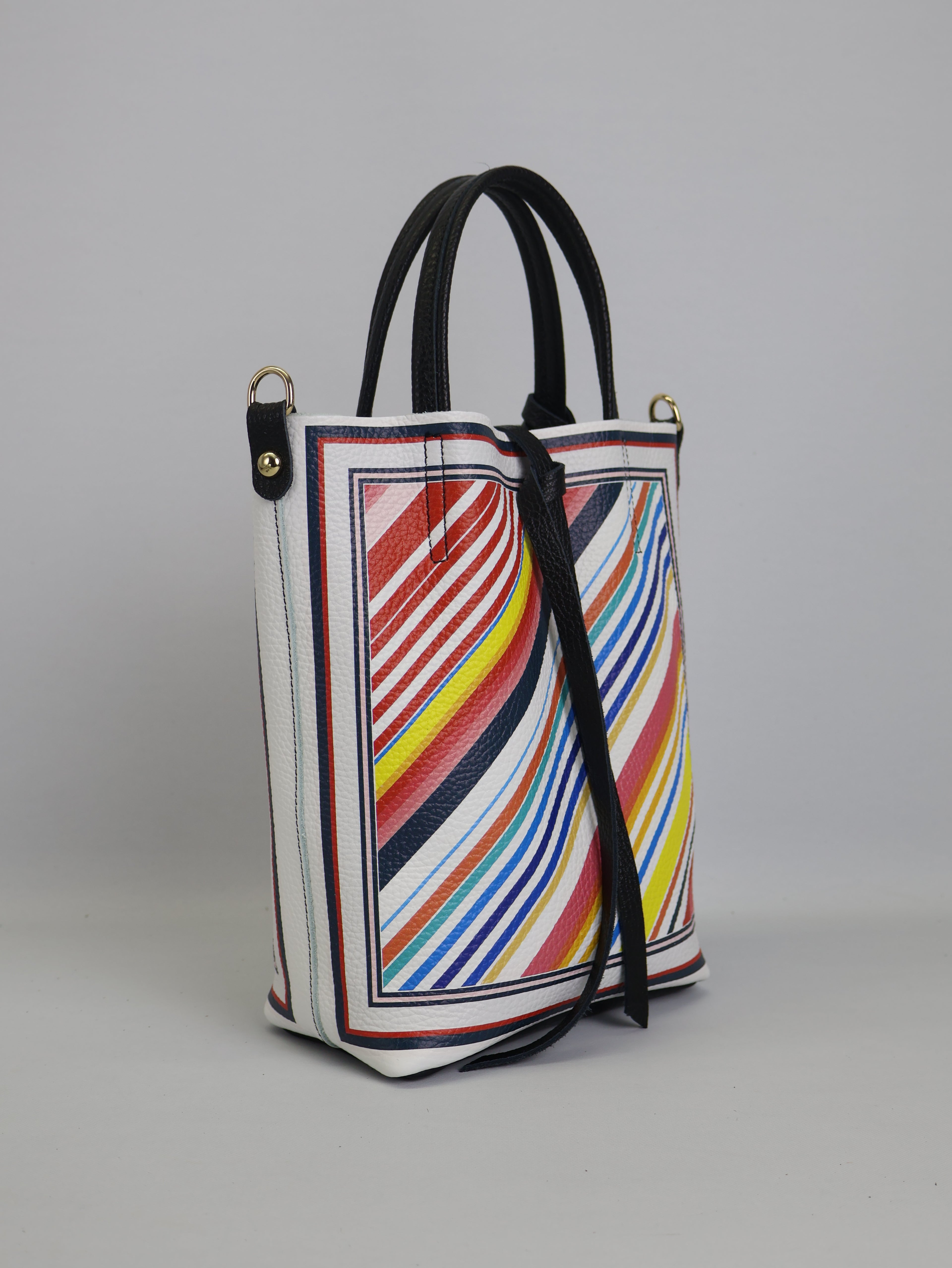 Piccola borsa tote "RainbowLines"