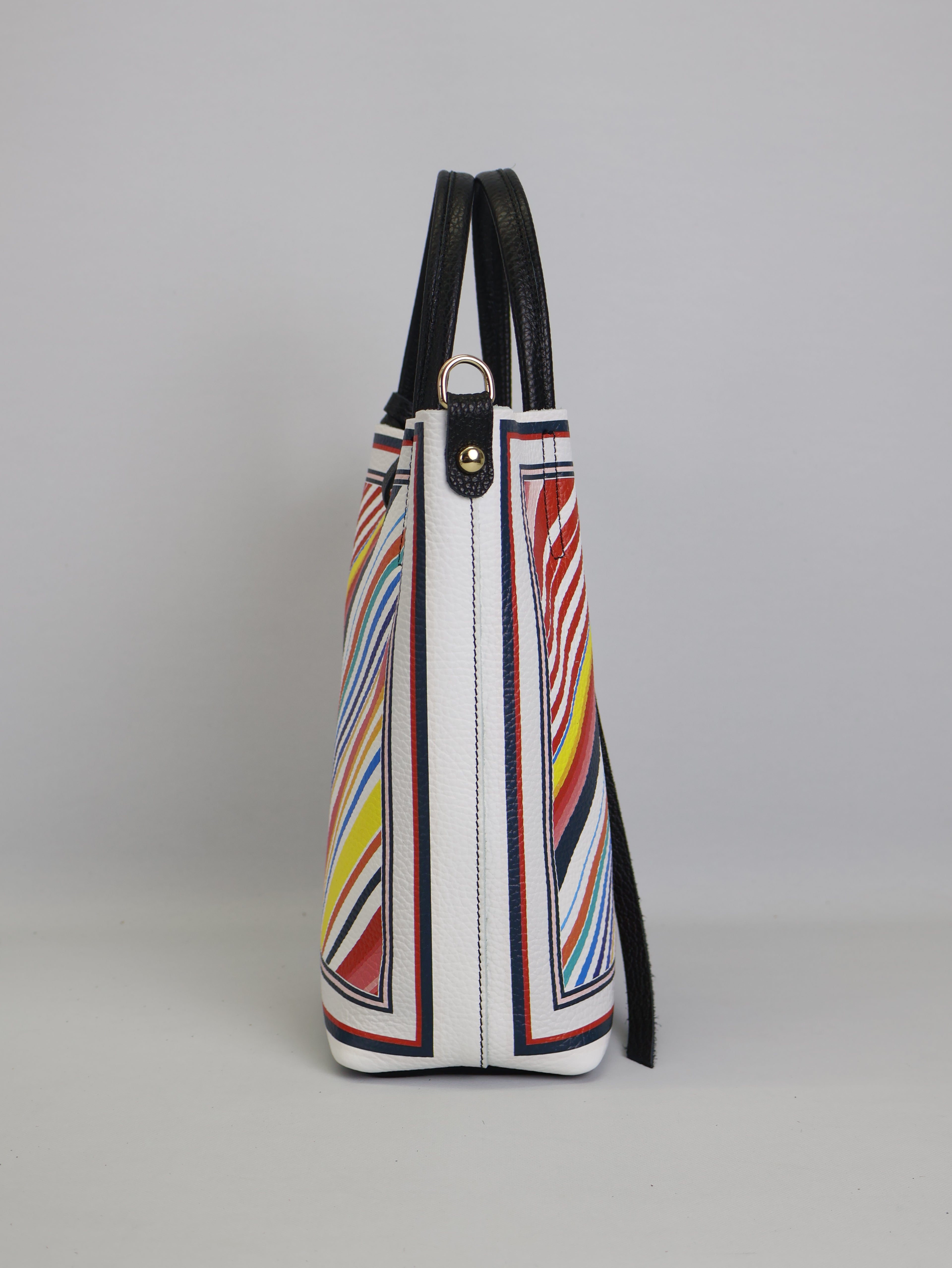 Piccola borsa tote "RainbowLines"