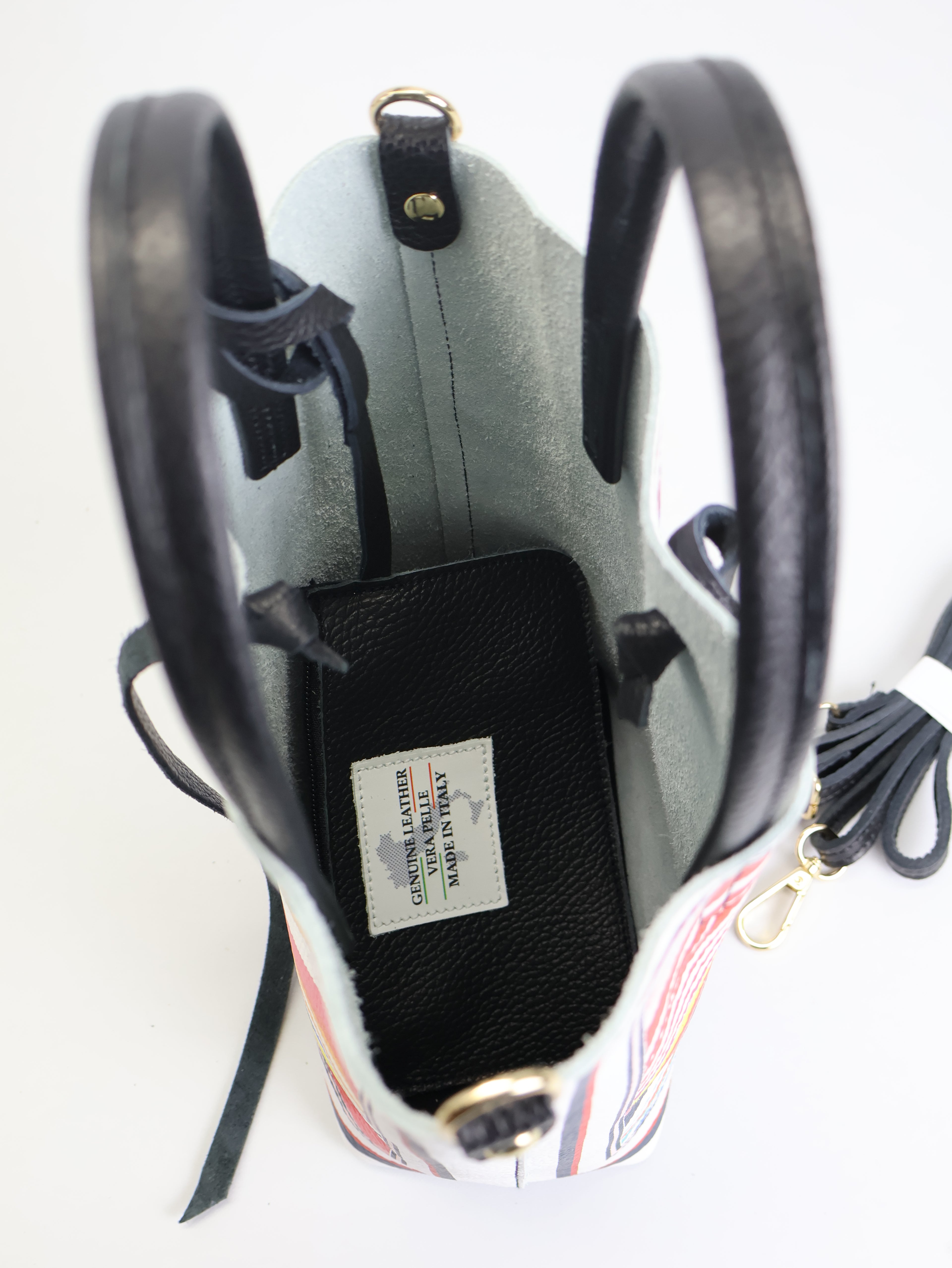 Piccola borsa tote "RainbowLines"