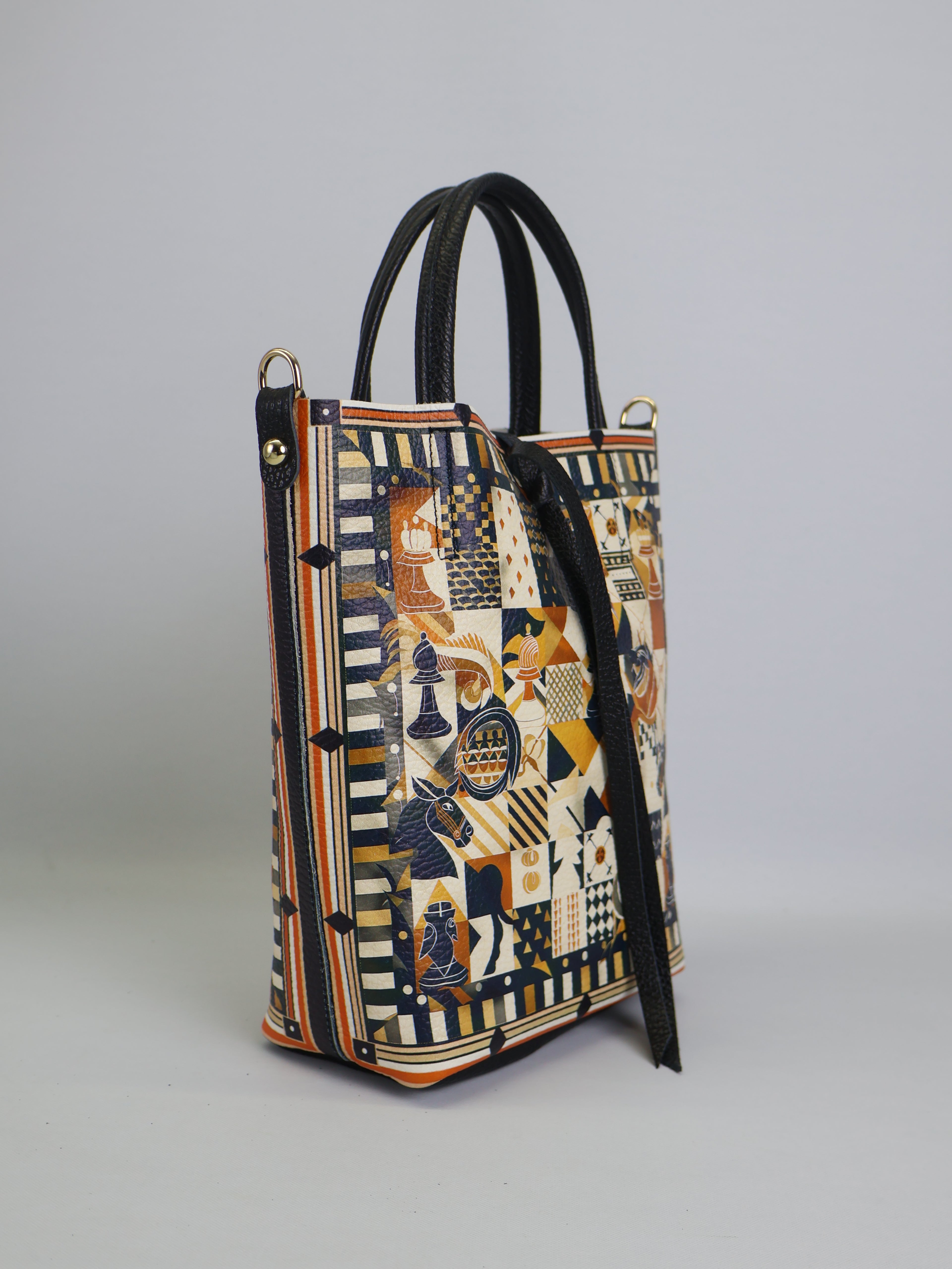 Piccola borsa tote "Scacchi"