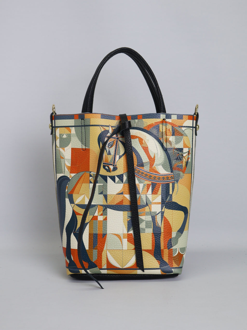 Small Tote Bag "FoulardCavalloCubismo"