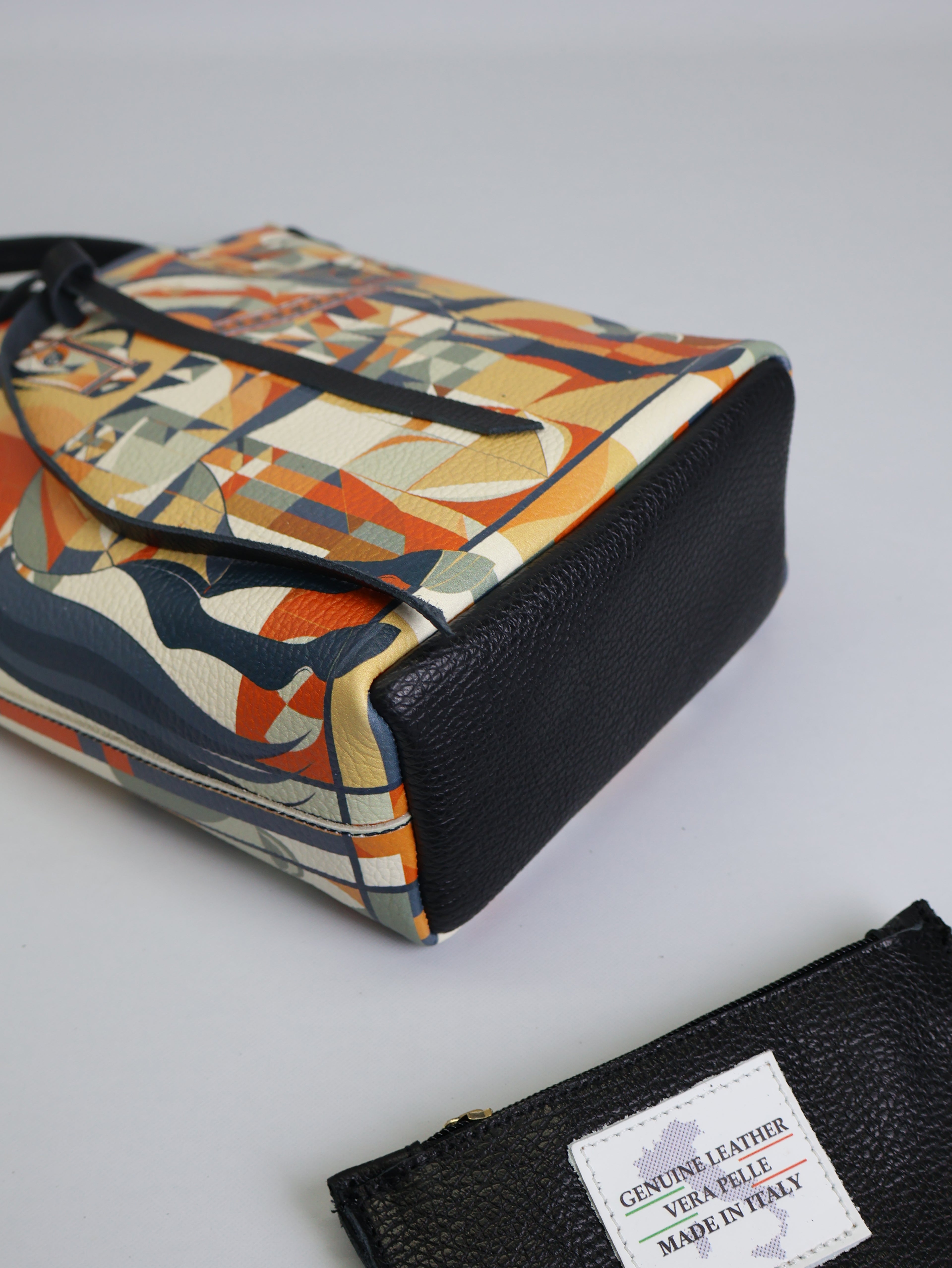 Piccola borsa tote "FoulardCavalloCubismo"