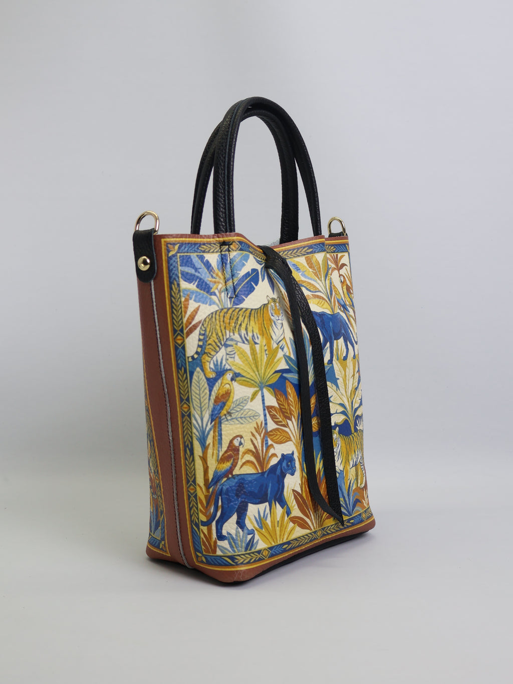Piccola borsa tote "Feline Flora"