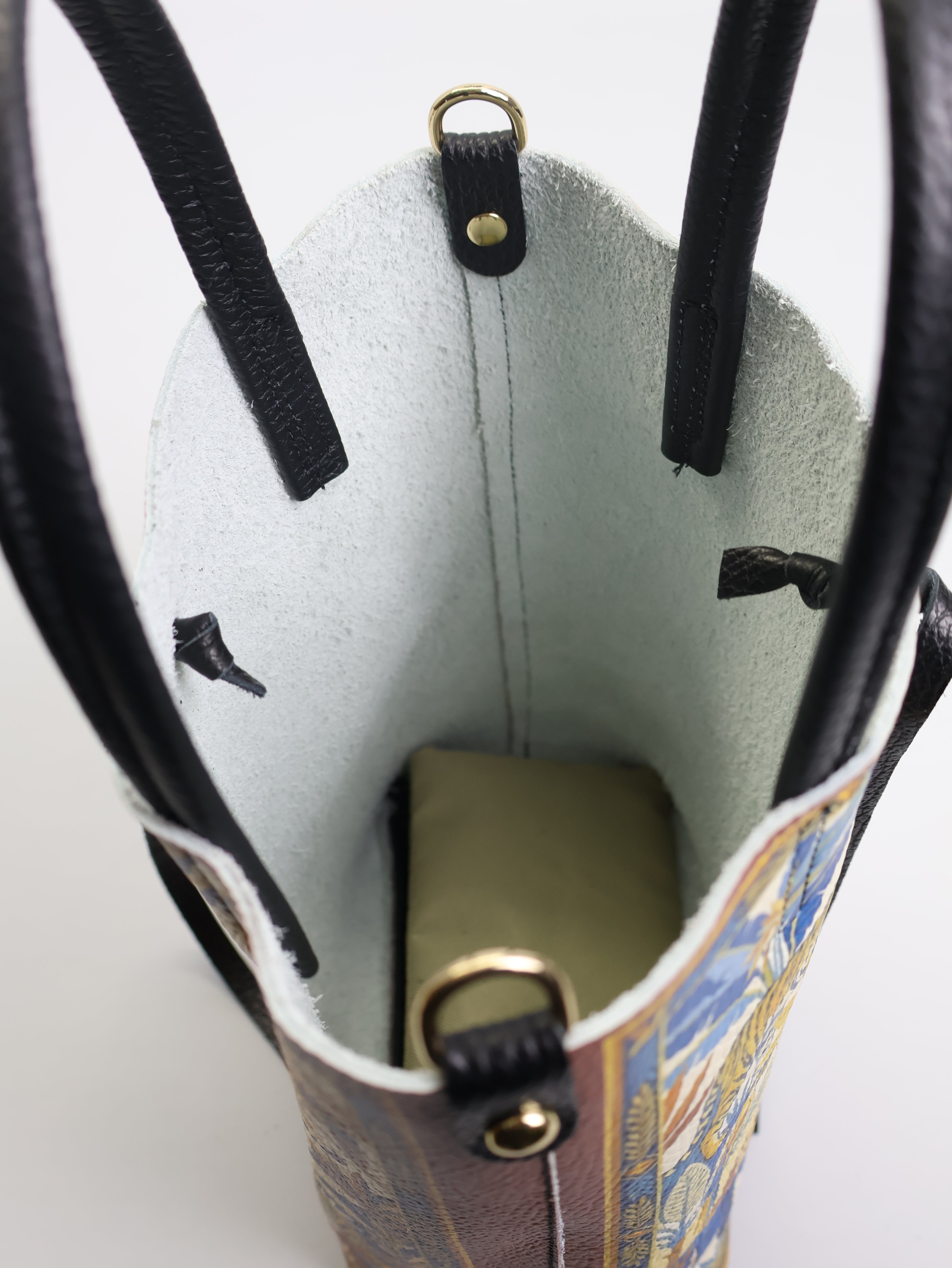 Piccola borsa tote "Feline Flora"