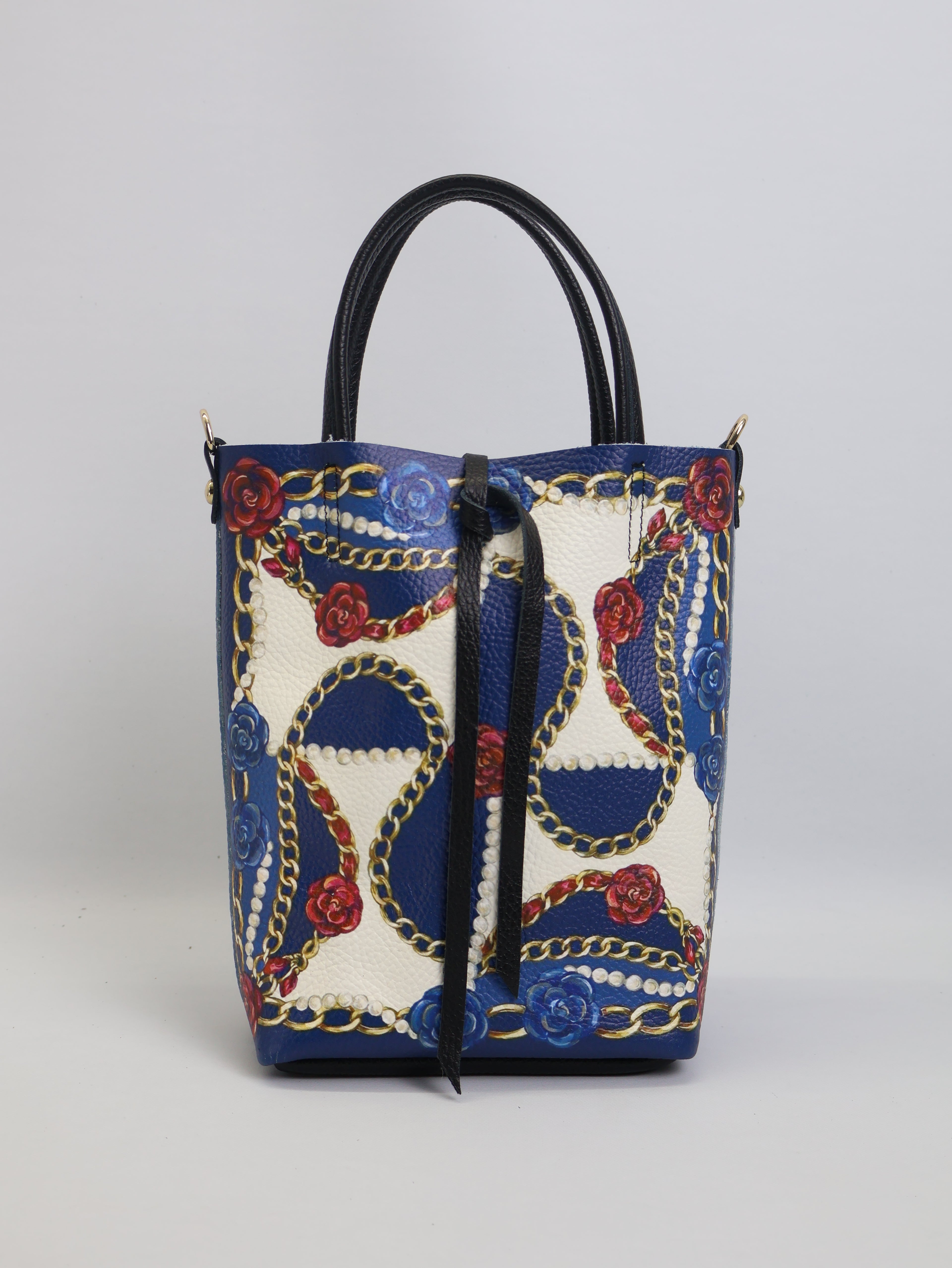 Piccola borsa tote "Chains&amp;Roses"