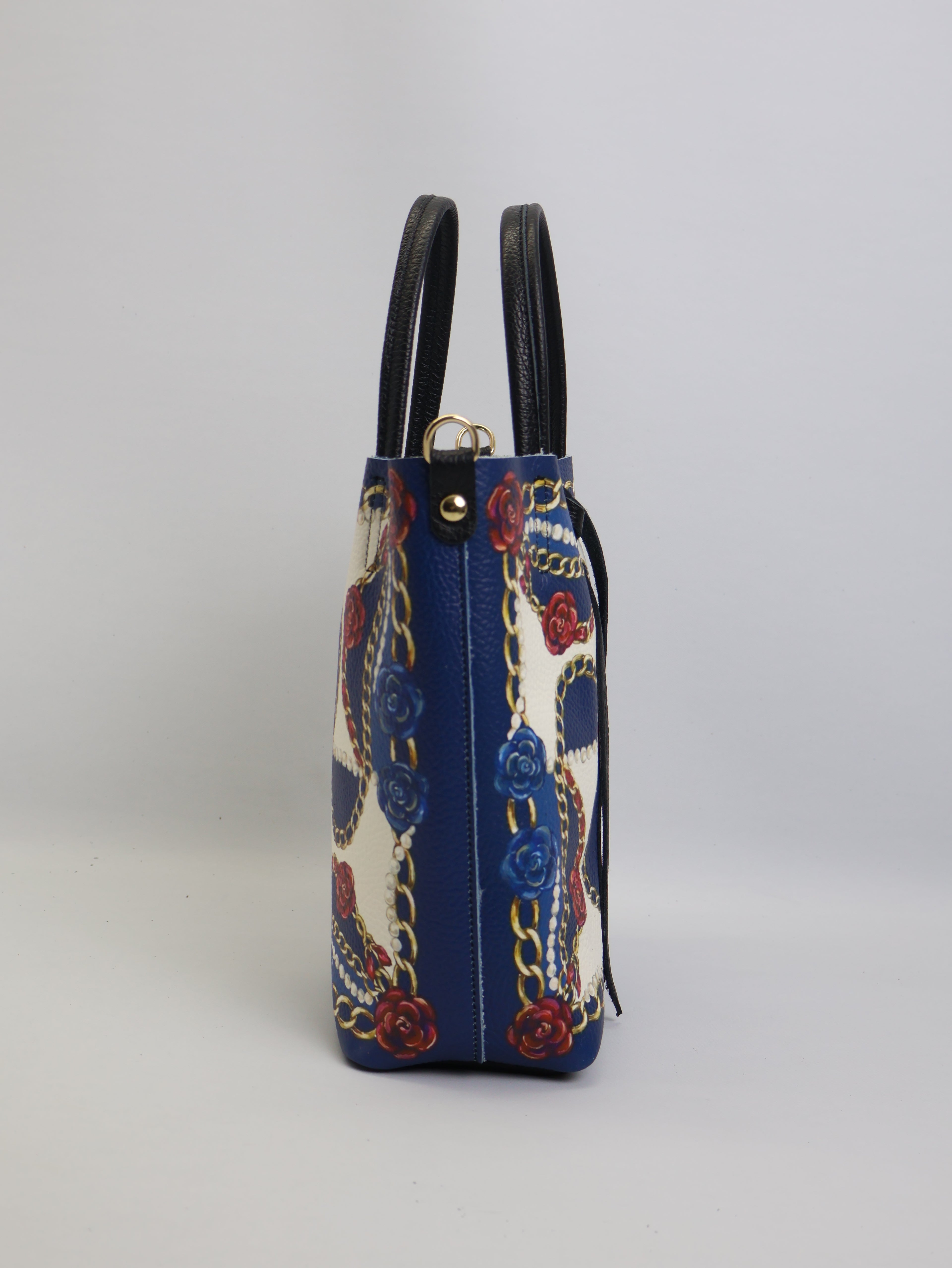 Piccola borsa tote "Chains&amp;Roses"