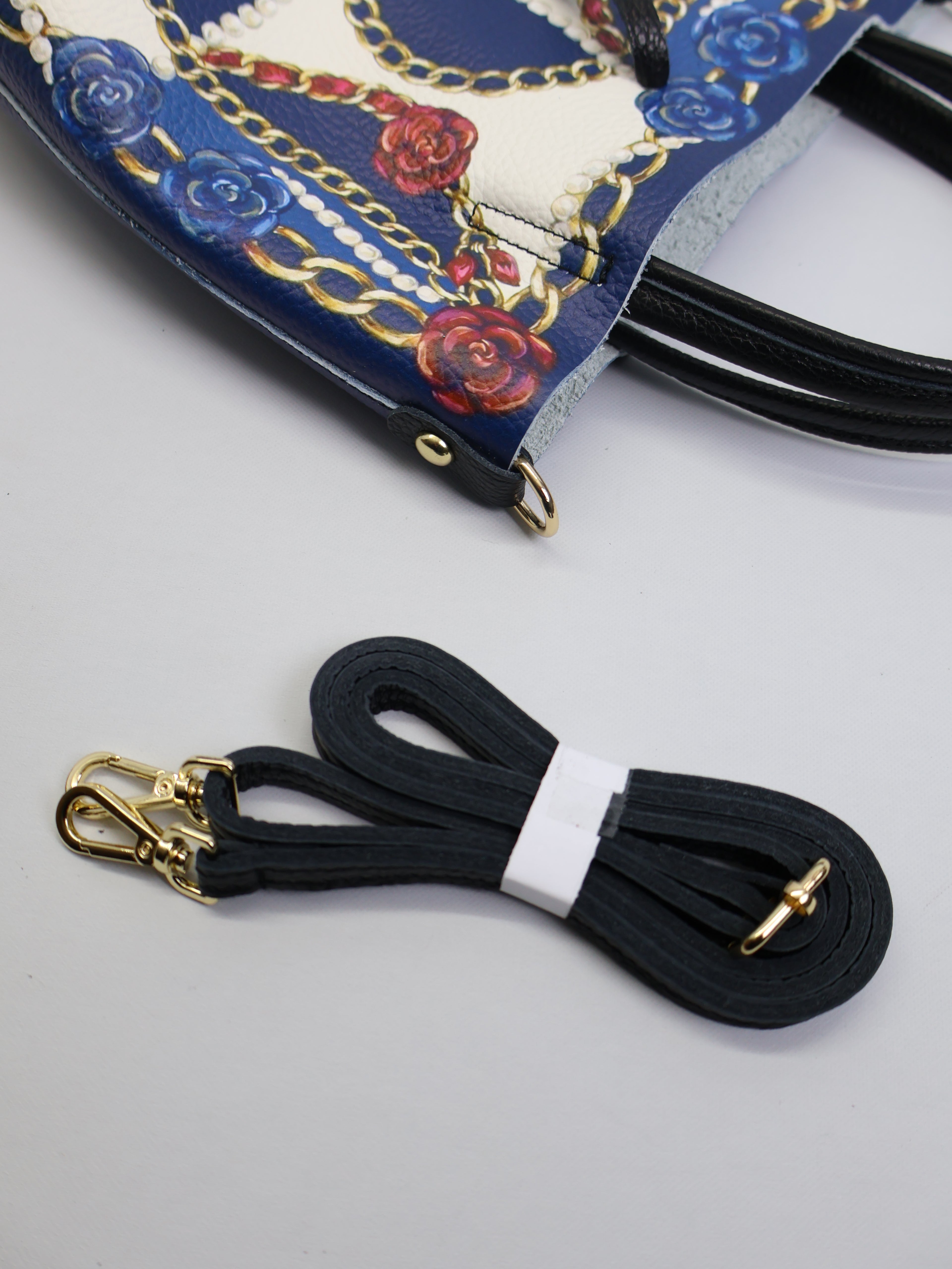 Piccola borsa tote "Chains&amp;Roses"