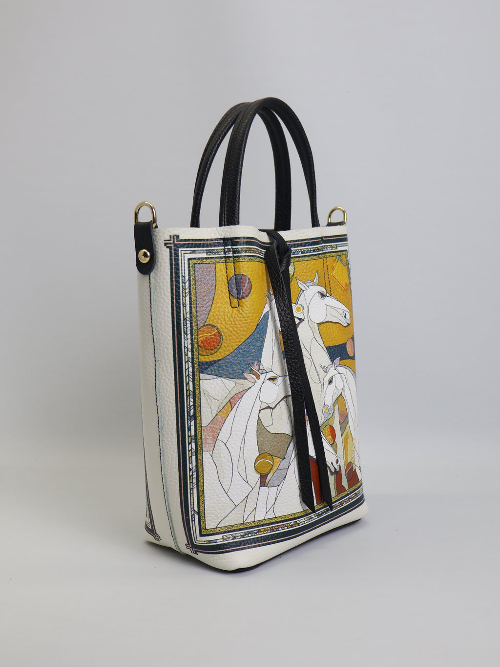 Piccola borsa tote "SOLAR HORSES"