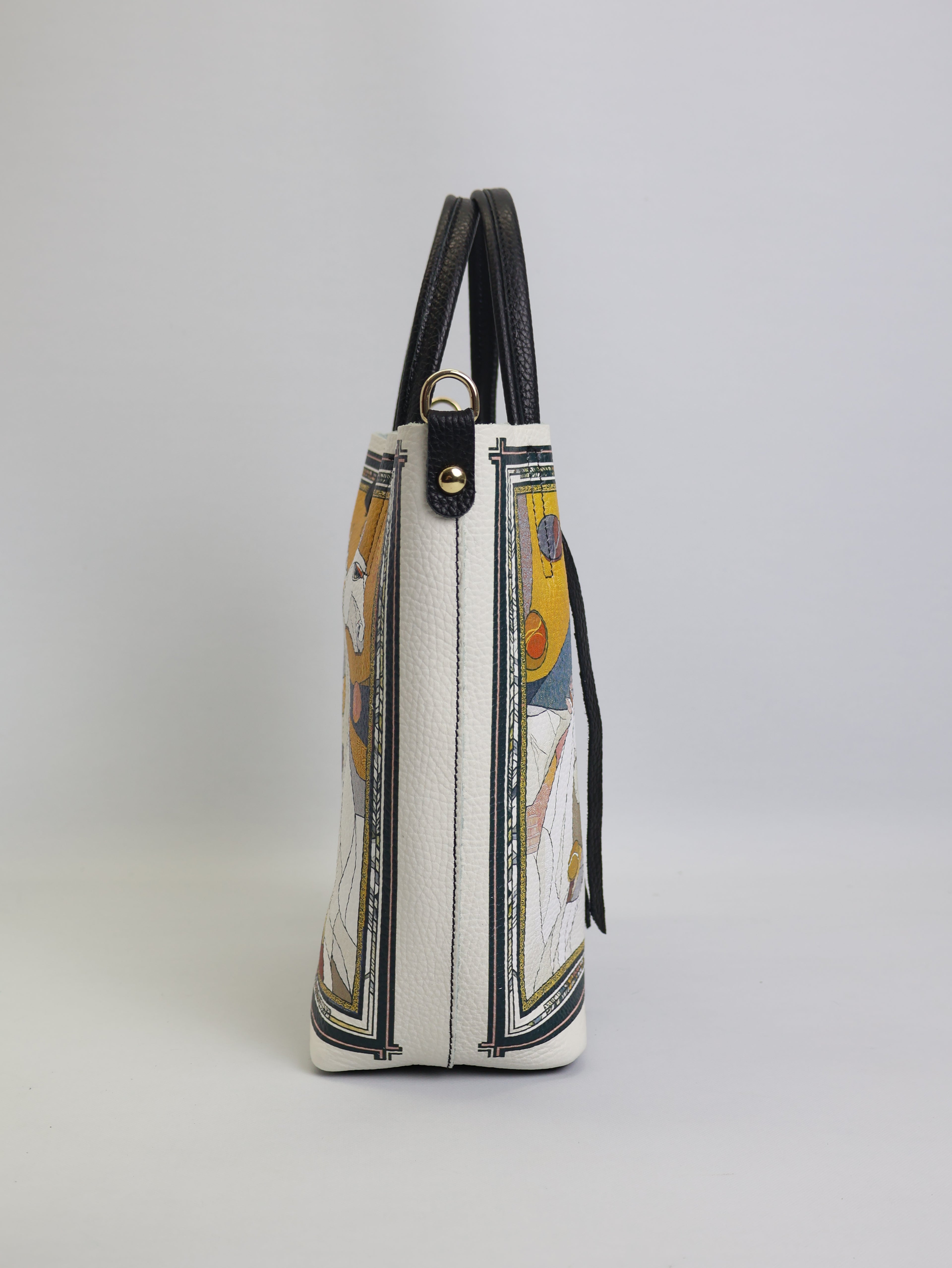 Piccola borsa tote "SOLAR HORSES"