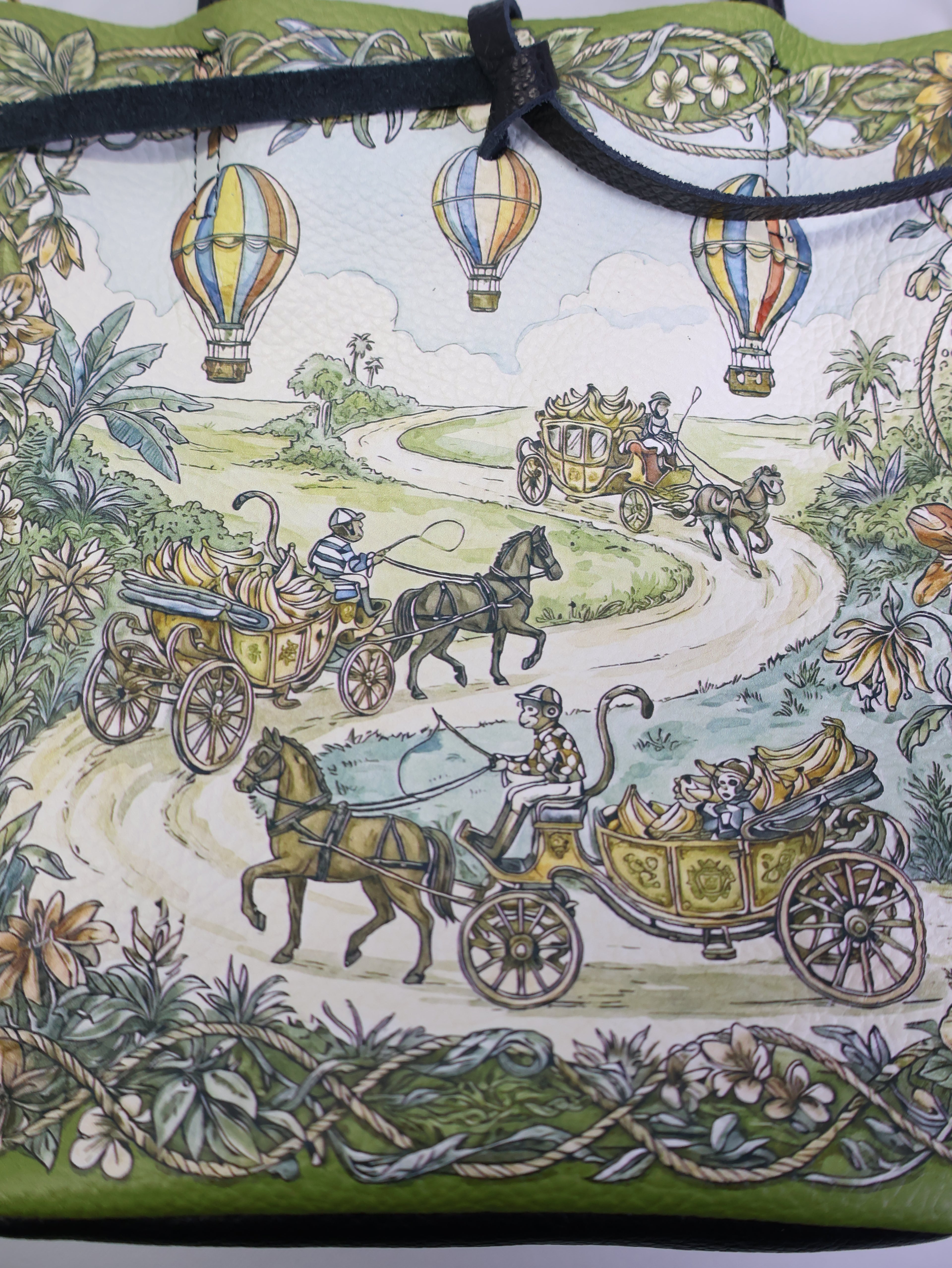 Piccola borsa tote "Scimmie e banane"