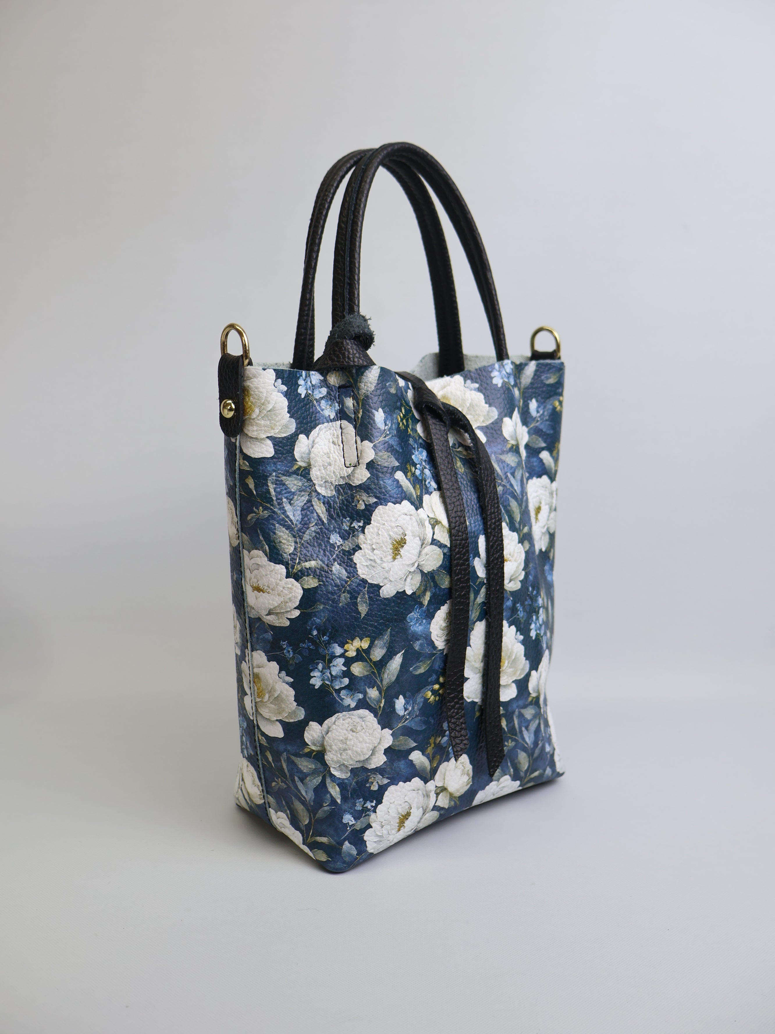 Piccola Tote Bag "Midnight Peonies"
