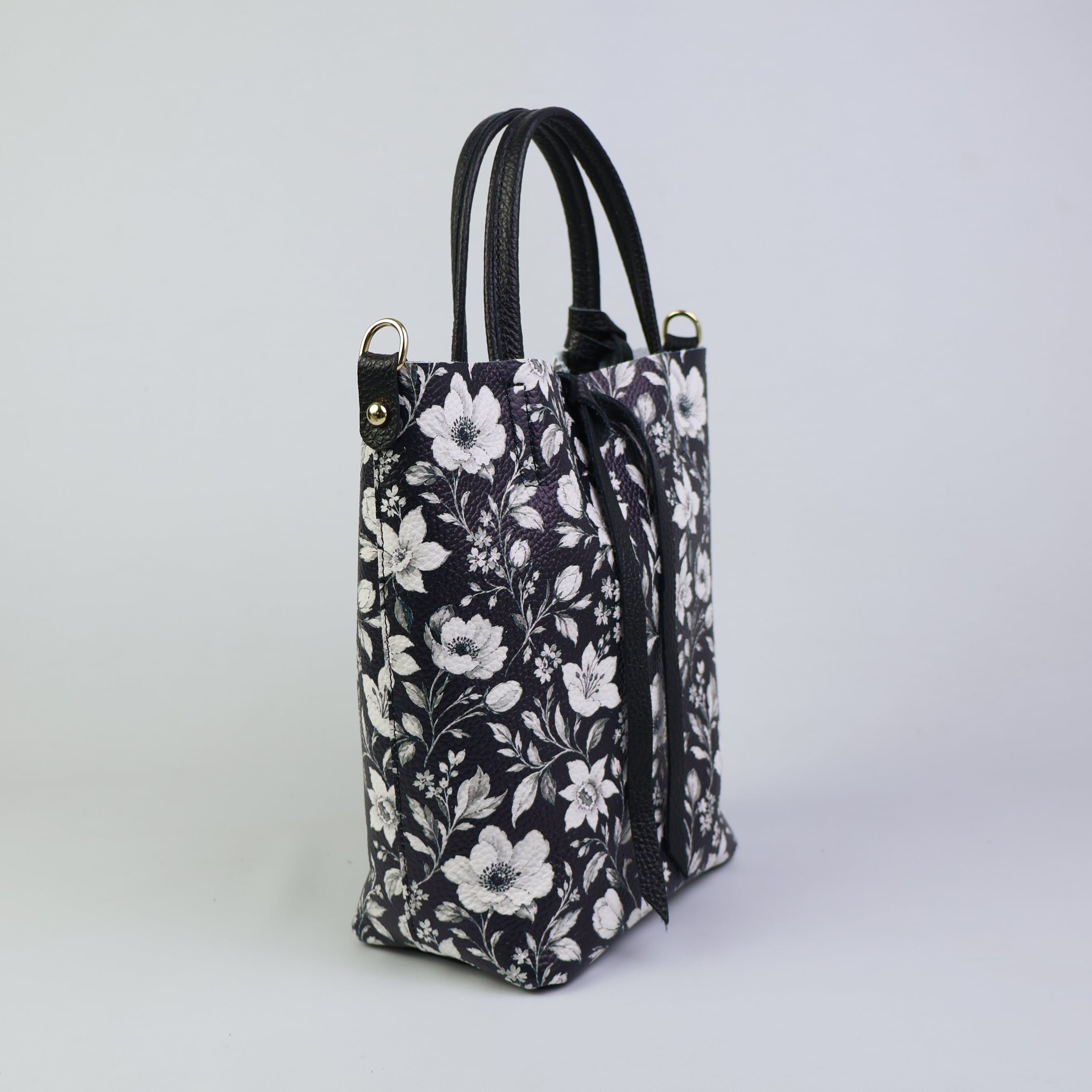 Piccola Tote Bag - Floreale Black & White