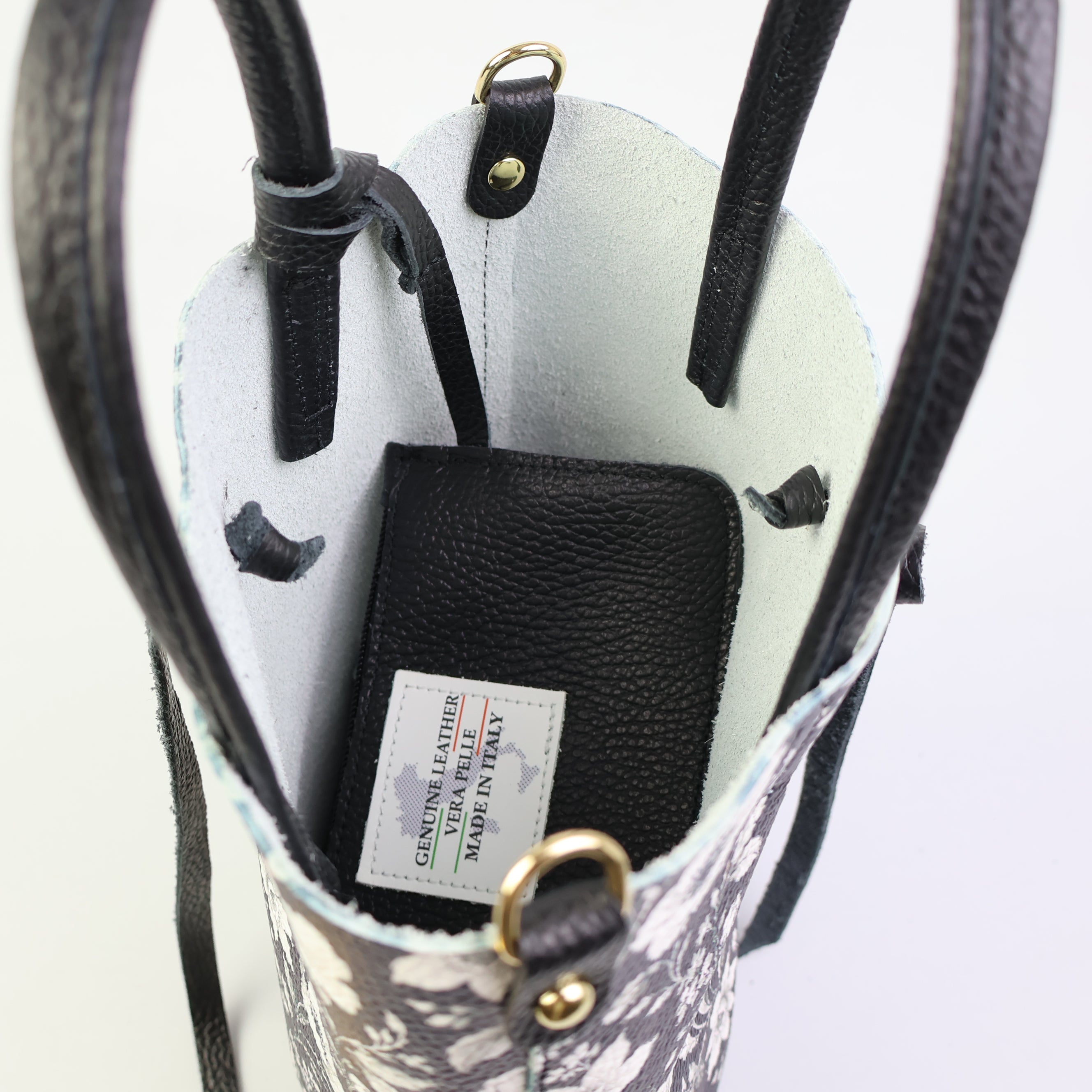 Small Tote Bag - Floral Black & White