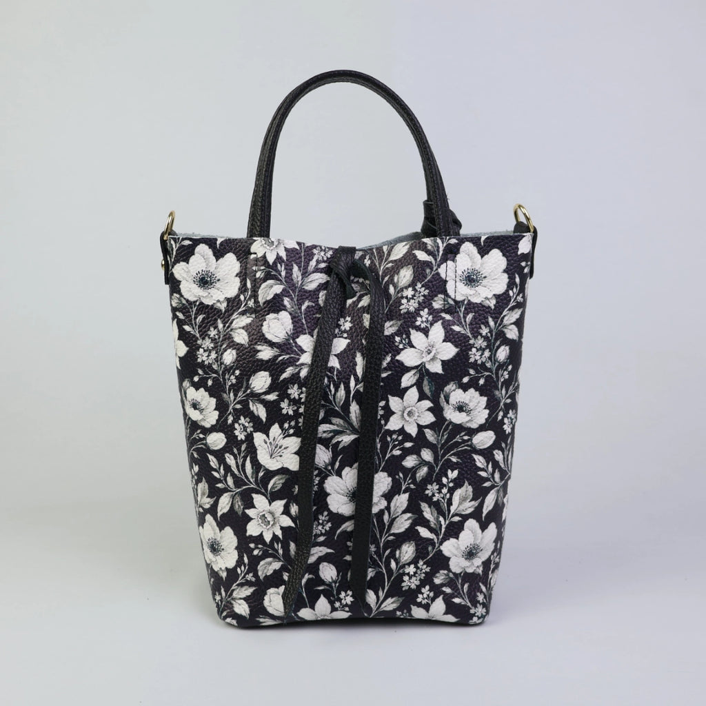 Piccola Tote Bag - Floreale Black & White