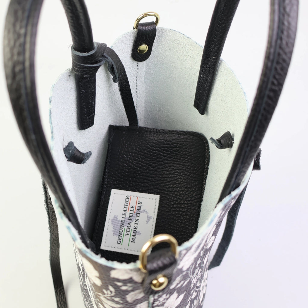 Piccola Tote Bag - Floreale Black & White