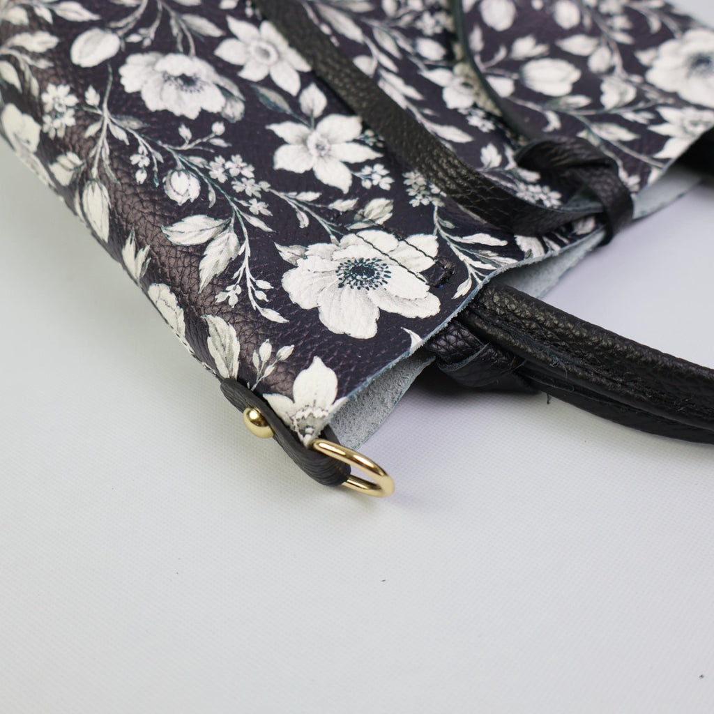 Piccola Tote Bag - Floreale Black & White