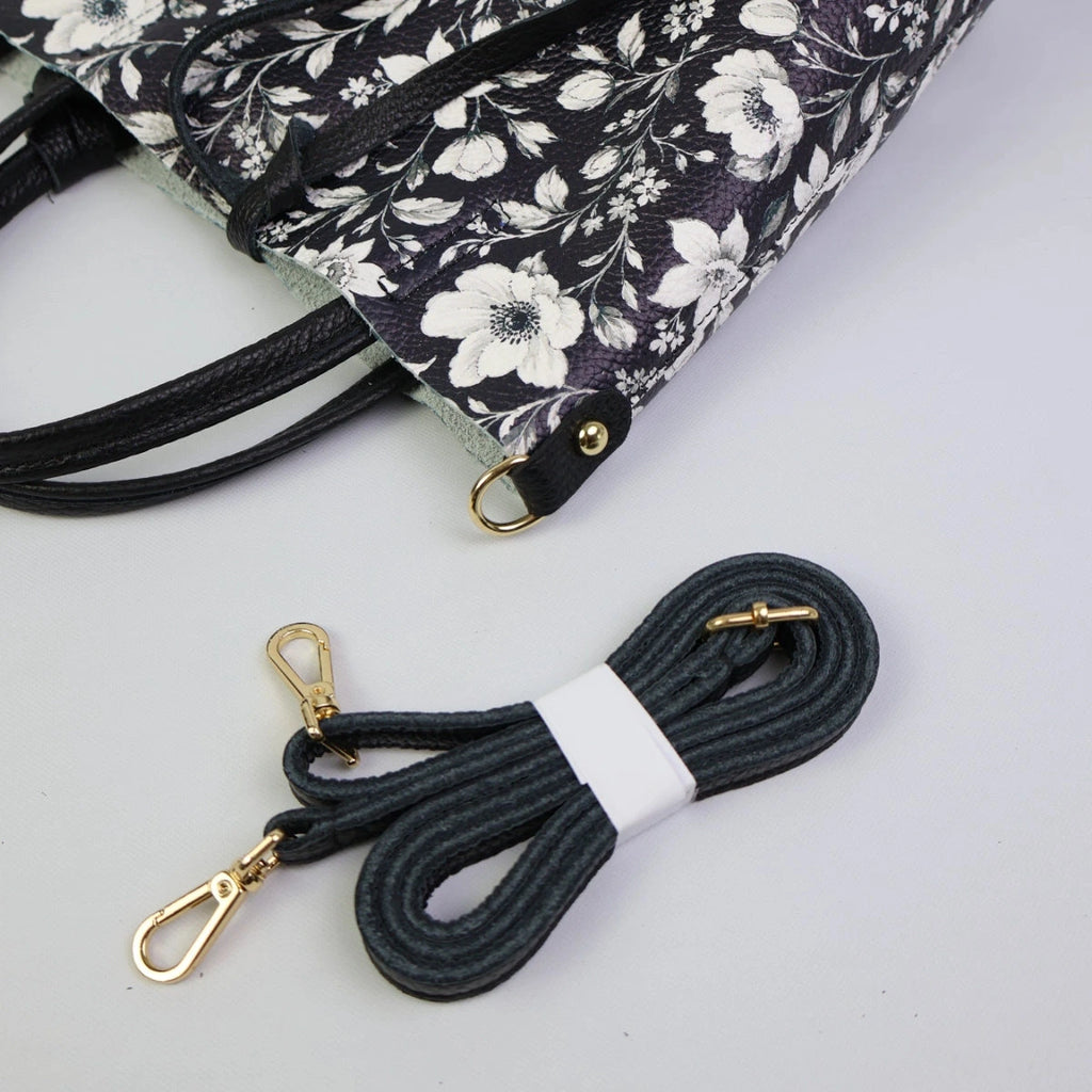 Piccola Tote Bag - Floreale Black & White