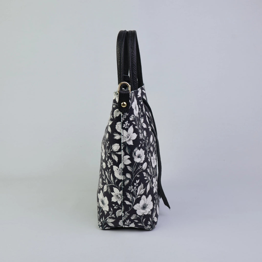 Piccola Tote Bag - Floreale Black & White