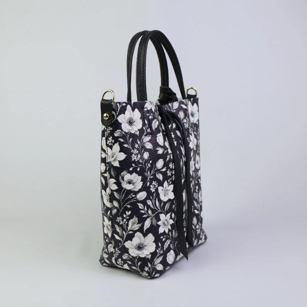 Piccola Tote Bag - Floreale Black & White