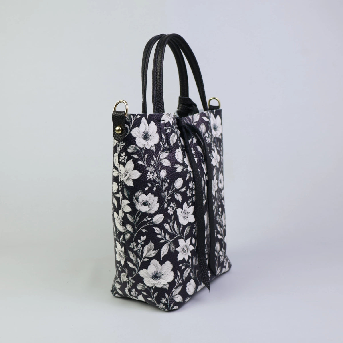 Piccola Tote Bag - Floreale Black & White